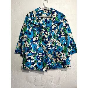 Studio Works floral button down‎ blazer womens 2X cottagecore career old money